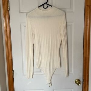 Abercrombie & Fitch Cream Ribbed Bodysuit